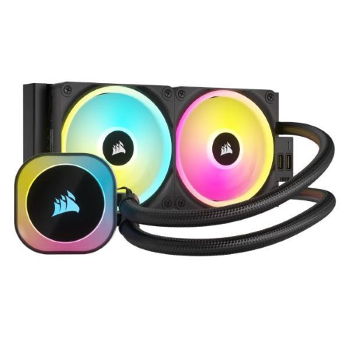 CORSAIR iCUE Link H100I RGB - Sistema di raffreddamento a liquido del processore - Dimensione radiatore: 240 mm - (per: LGA1156, LGA1155, LGA1150, LGA1151, AM4, LGA1200, LGA1700, AM5) - rame - 120 mm